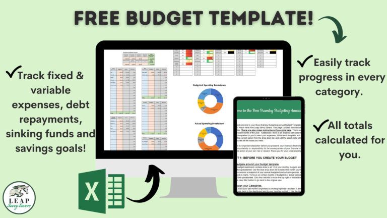 Free monthly budget template